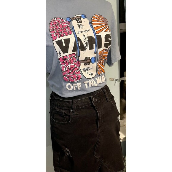 Women’s 2 Piece Outfit Size Small Van’s Men’s Med Tshirt Black Mini Skirt SzS - Picture 2 of 5